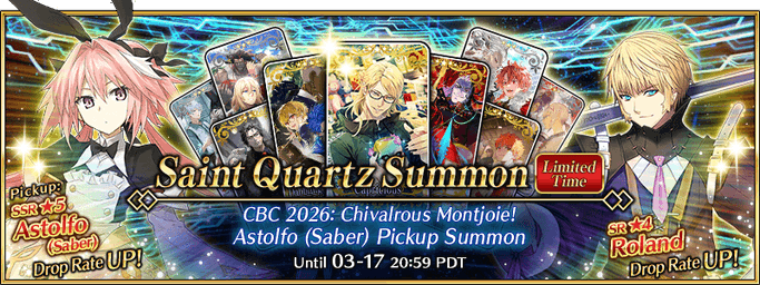 Chaldea Boys Collection (CBC) 2026 Astolfo (Saber) Pickup Summon